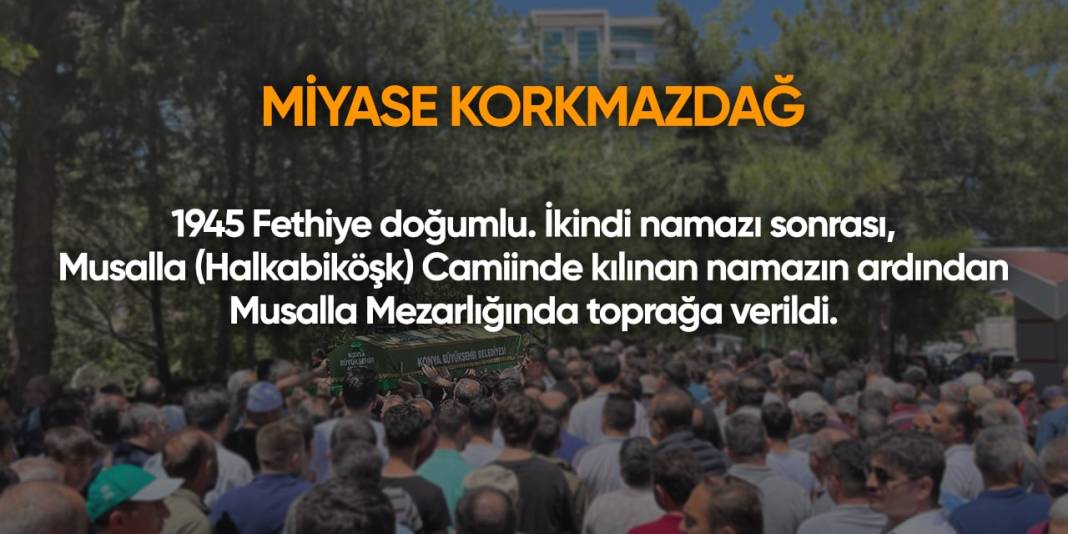 Konya'da bugün vefat edenler | 29 Kasım 2024 2